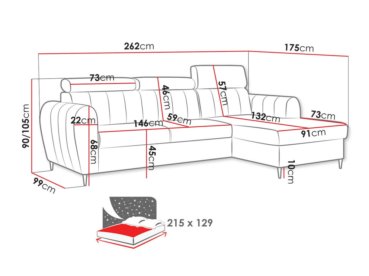 Sarokkanapé Narożnik FORIO MINI, Szín: Kronos 09, Változatok: Jobbos