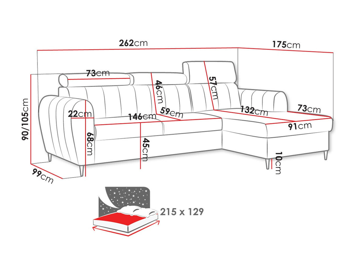 Sarokkanapé Narożnik FORIO MINI, Szín: Kronos 19, Változatok: Jobbos