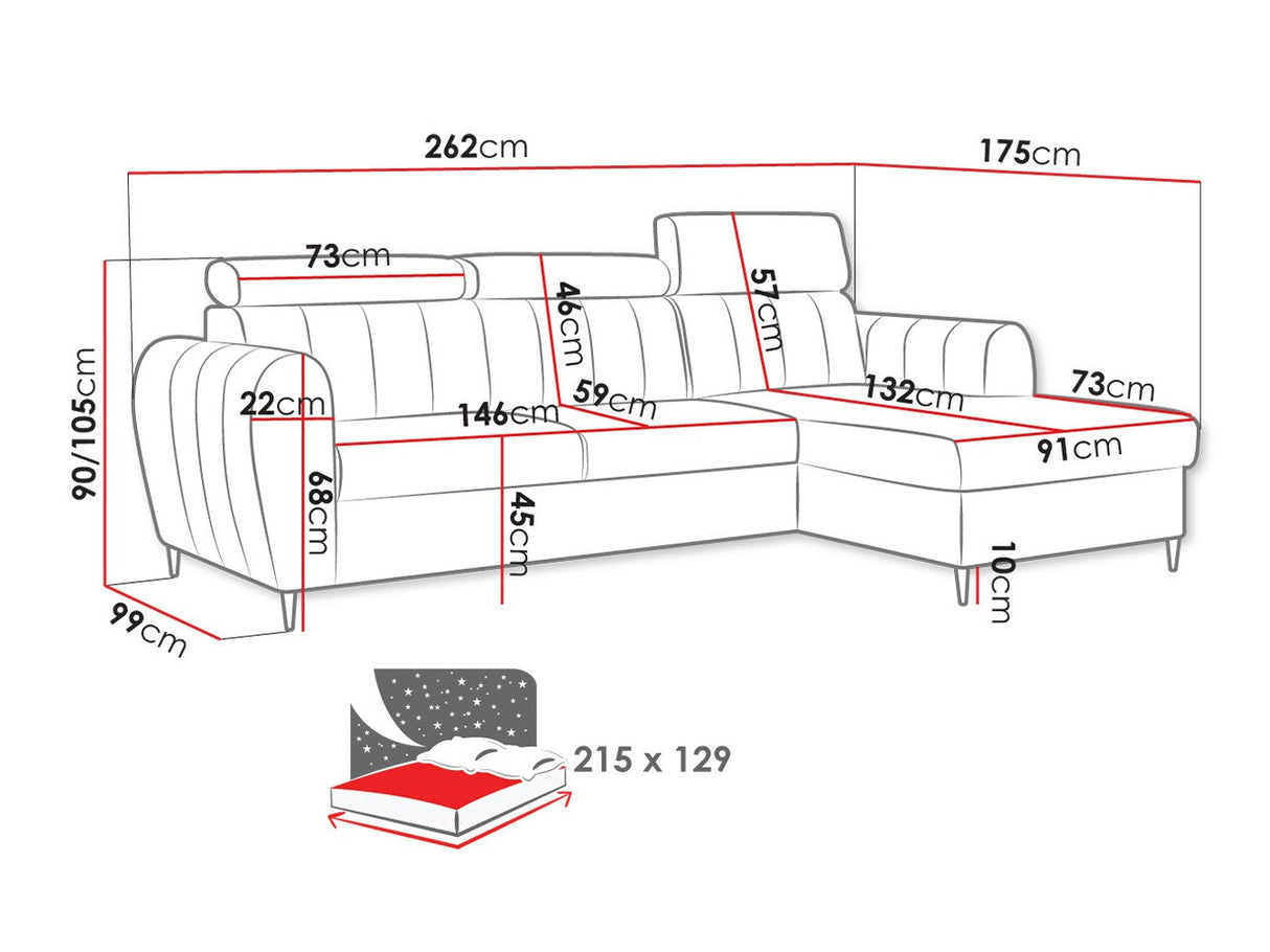 Sarokkanapé Narożnik FORIO MINI, Szín: Kronos 29, Változatok: Jobbos