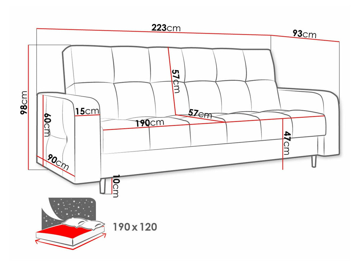 Kanapéágy Wersalka SCARLET, Szín: Kronos 06