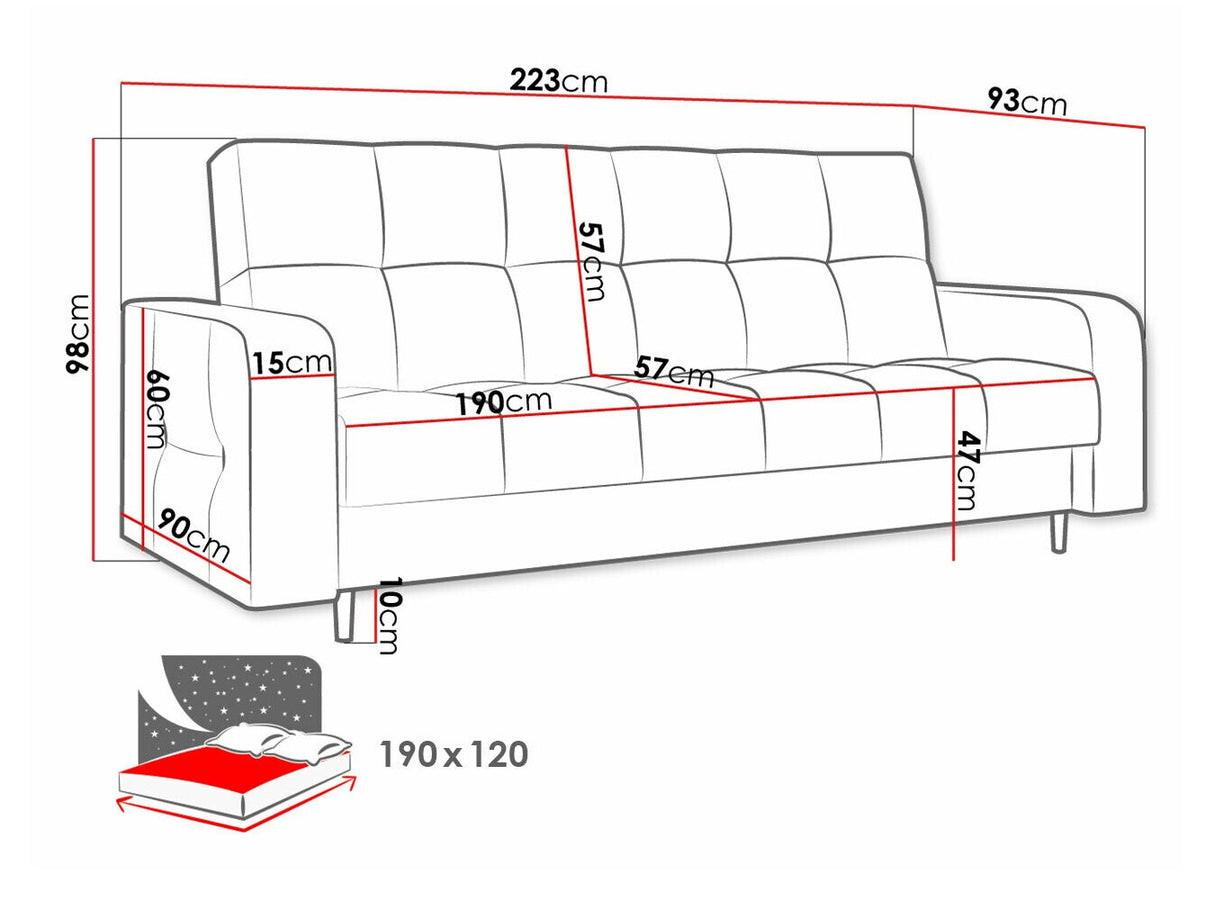 Kanapéágy Wersalka SCARLET, Szín: Kronos 22
