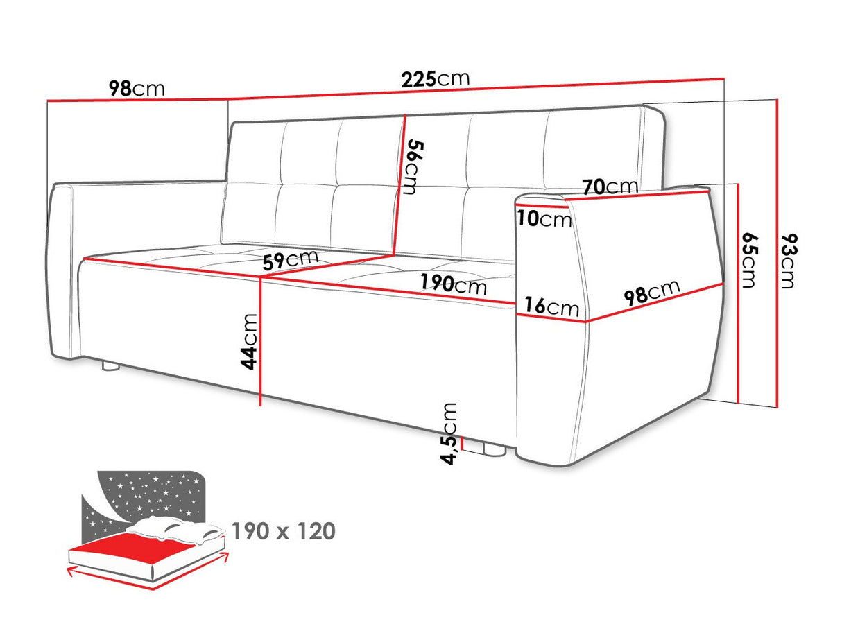 Kanapéágy Wersalka POSSO, Szín: Poso 55 + Paros 05