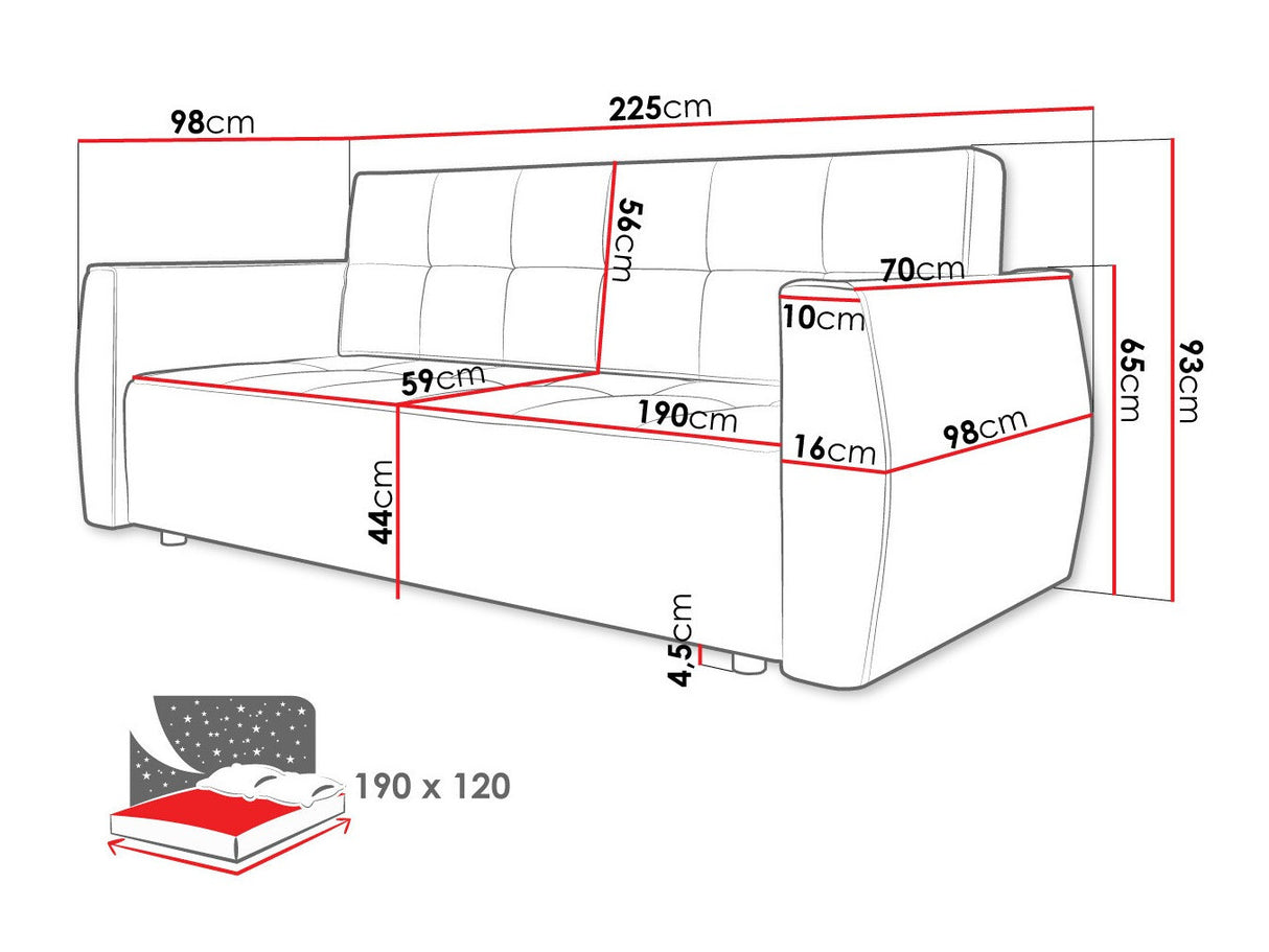 Kanapéágy Wersalka POSSO, Szín: Poso 22 + Kronos 22