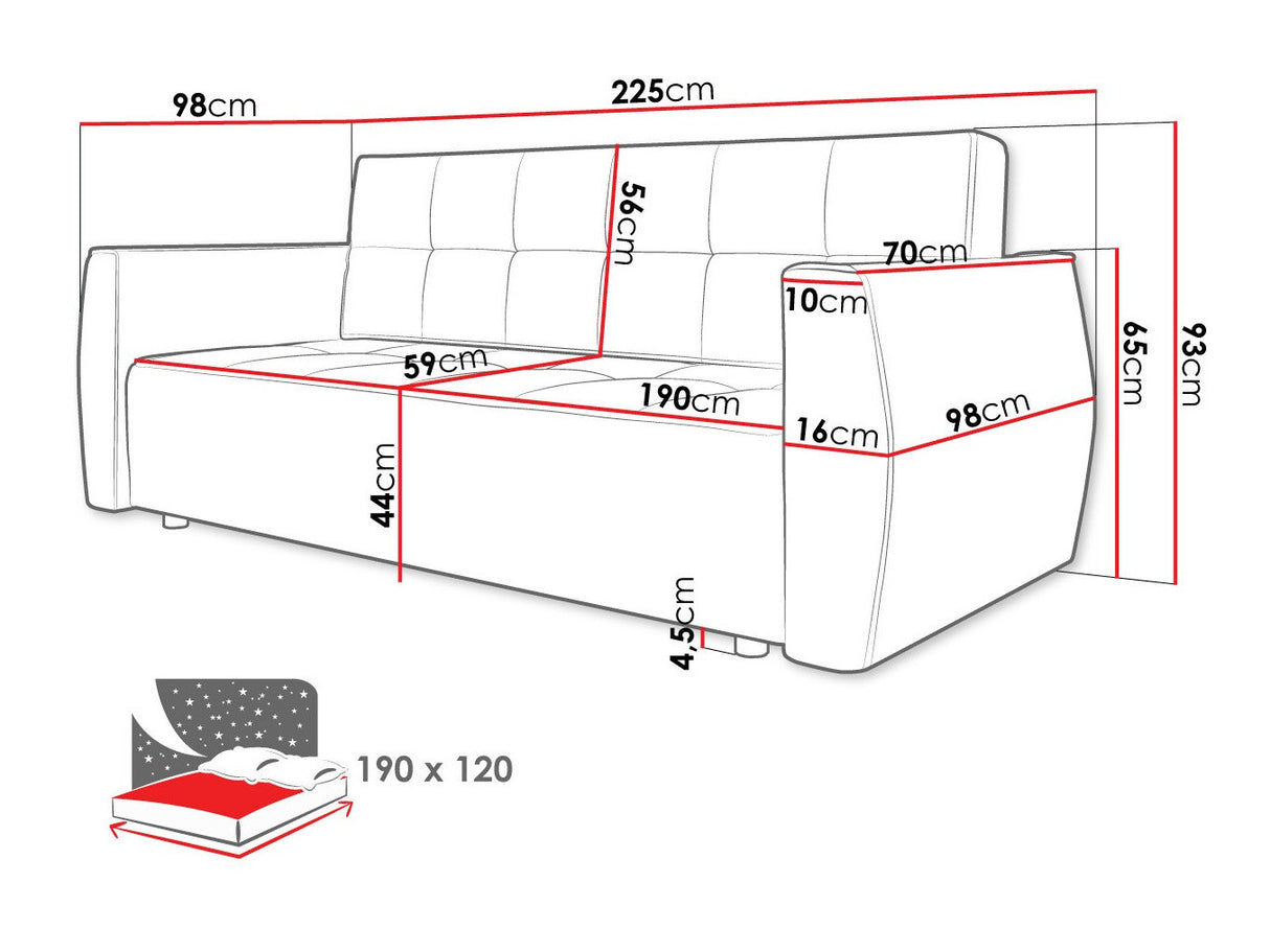 Kanapéágy Wersalka POSSO, Szín: Poso 01 + Kronos 01