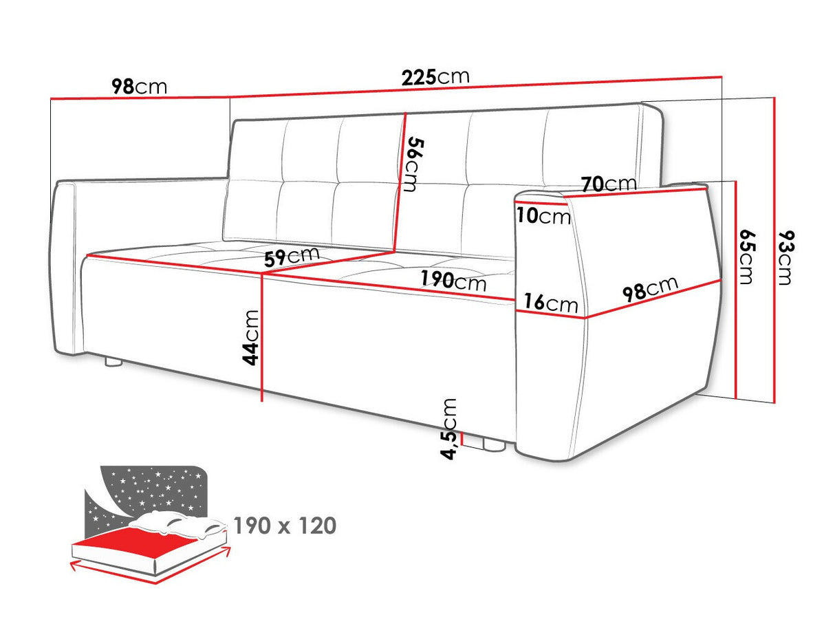 Kanapéágy Wersalka POSSO, Szín: Poso 05 + Kronos 05