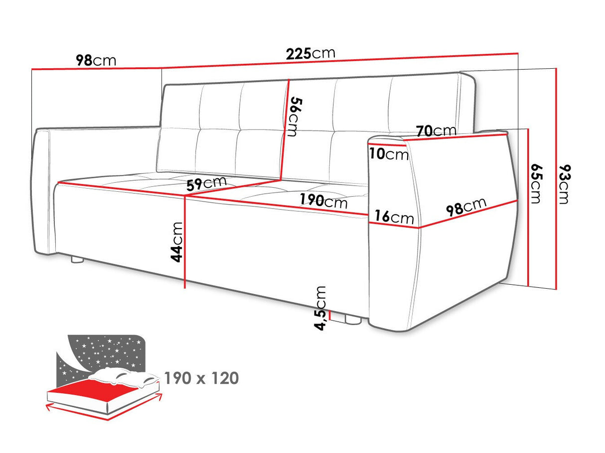 Kanapéágy Wersalka POSSO, Szín: Poso 39 + Kronos 39