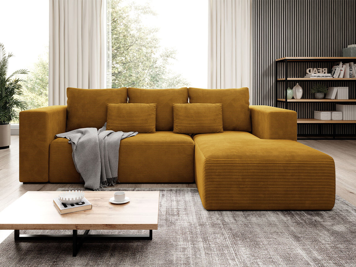 Sarokkanapé Narożnik STRIPES (Zozolia Cord), Szín: Poso 1, Változatok: Jobbos