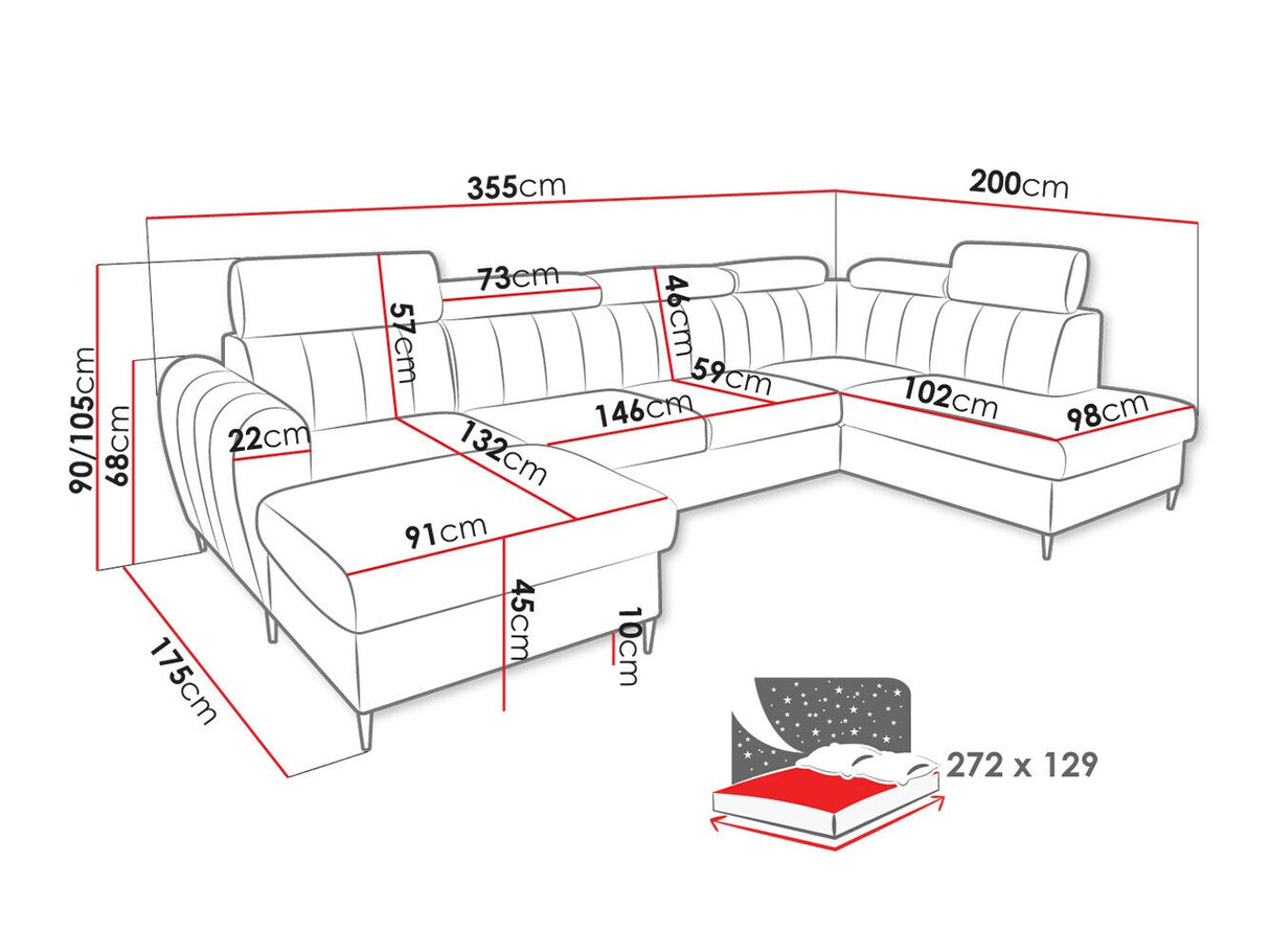 Sarokkanapé Narożnik FORIO XL, Szín: Kronos 01, Változatok: Jobbos