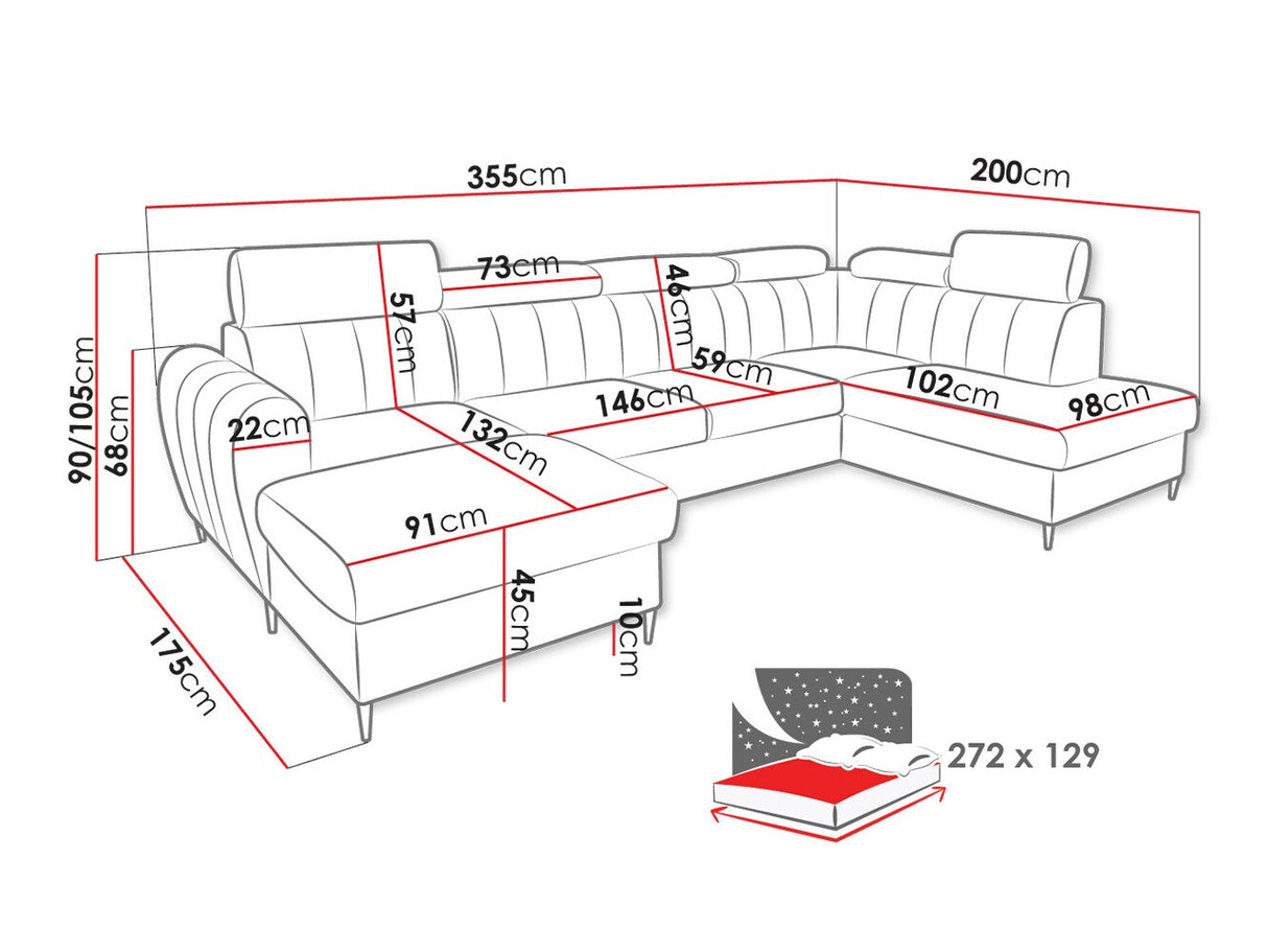 Sarokkanapé Narożnik FORIO XL, Szín: Kronos 22, Változatok: Jobbos