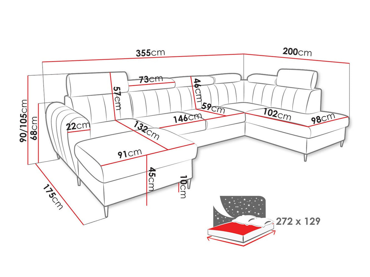 Sarokkanapé Narożnik FORIO XL, Szín: Kronos 29, Változatok: Balos