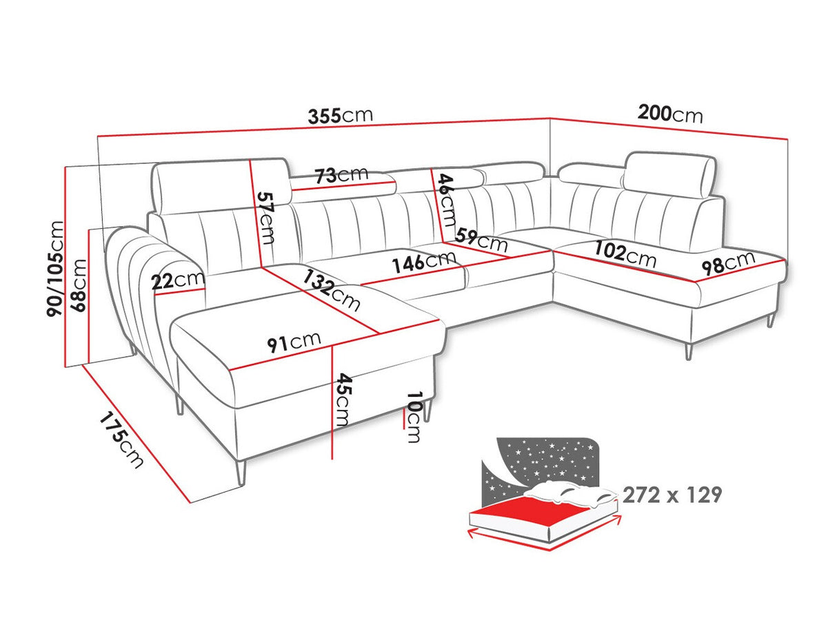 Sarokkanapé Narożnik FORIO XL, Szín: Paros 02, Változatok: Balos