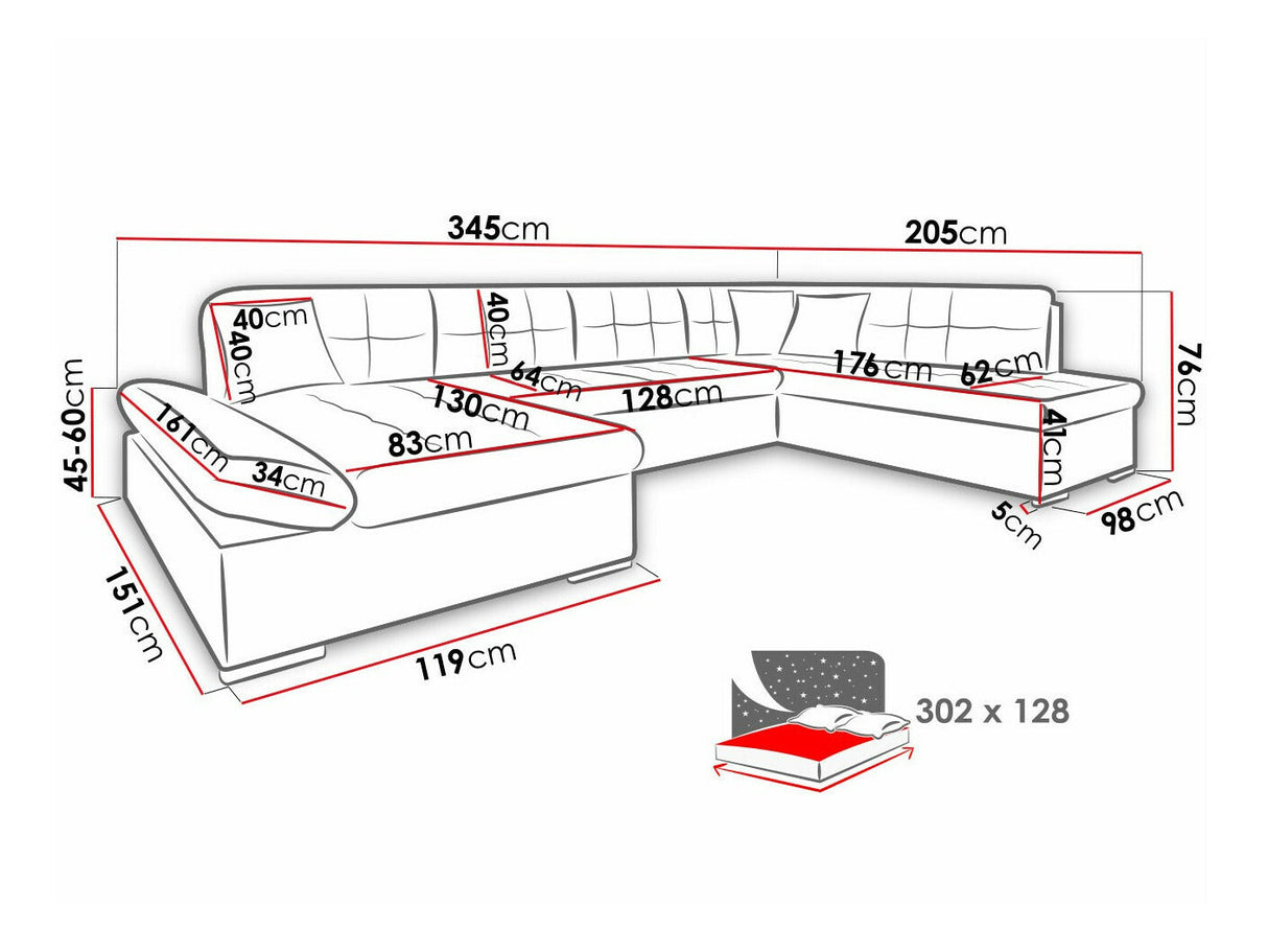 Sarokkanapé Bergen (Genero), Szín: Wave 05 + Wave 02, Változatok: Jobbos