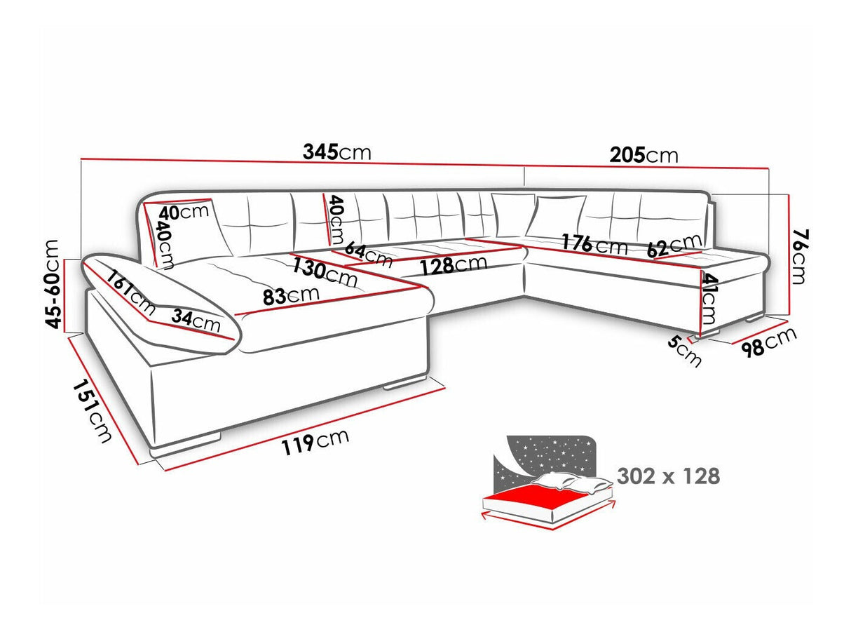 Sarokkanapé Bergen (Genero), Szín: Wave 09 + Wave 02, Változatok: Balos