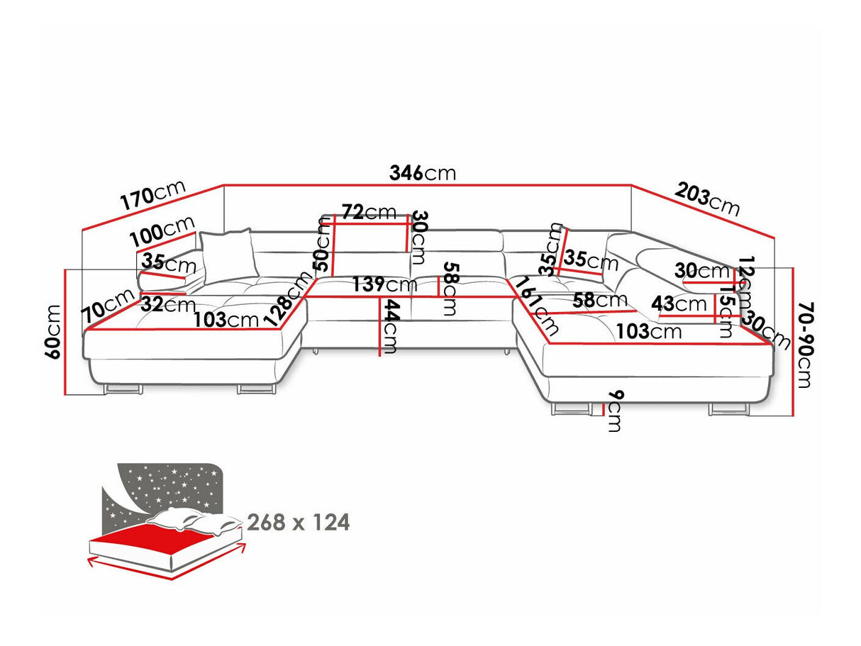 Sarokkanapé Narożnik TOREZIO BIS, Szín: Manila 18, Változatok: Balos