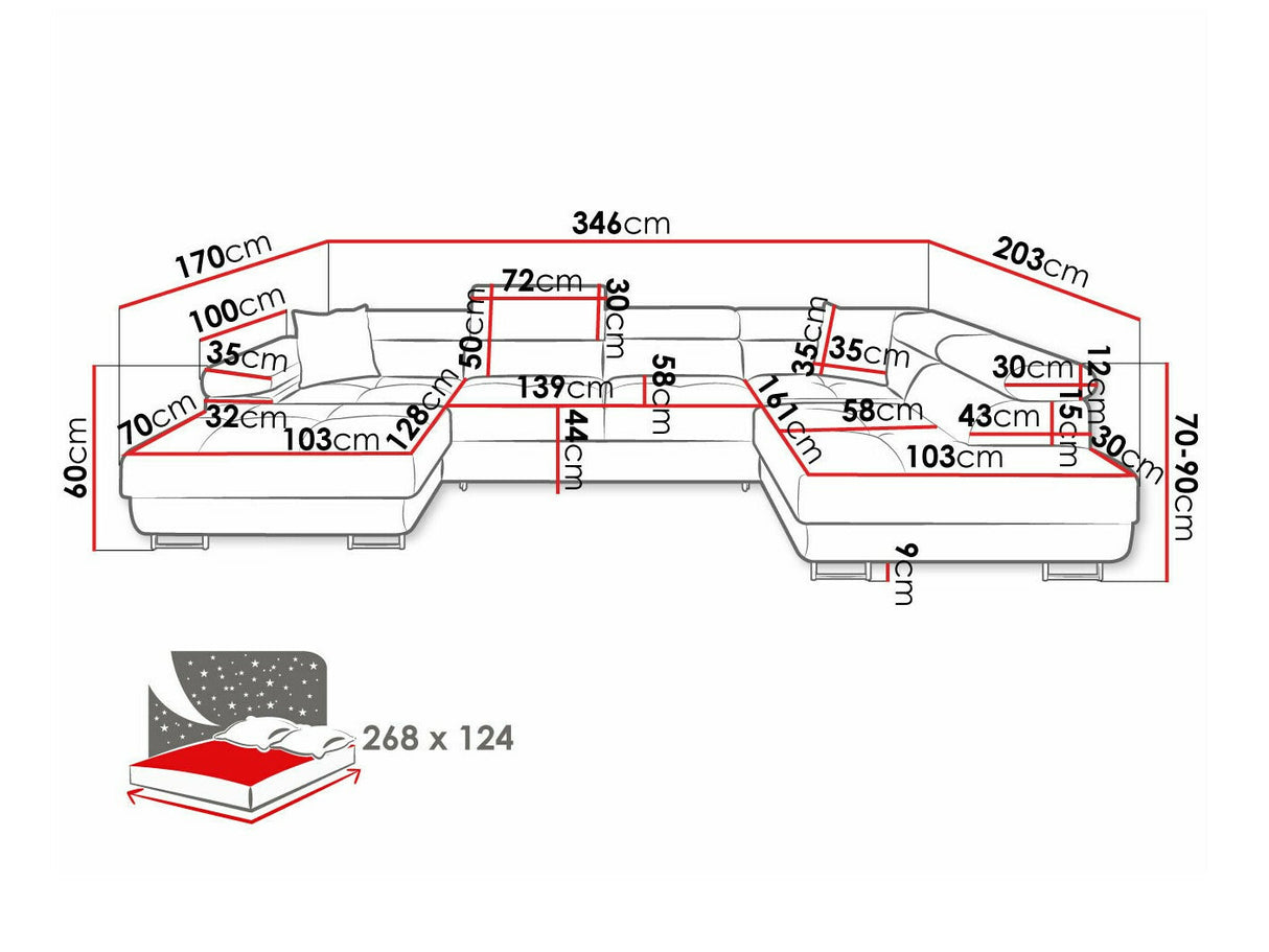 Sarokkanapé Narożnik TOREZIO BIS, Szín: Manila 18, Változatok: Jobbos