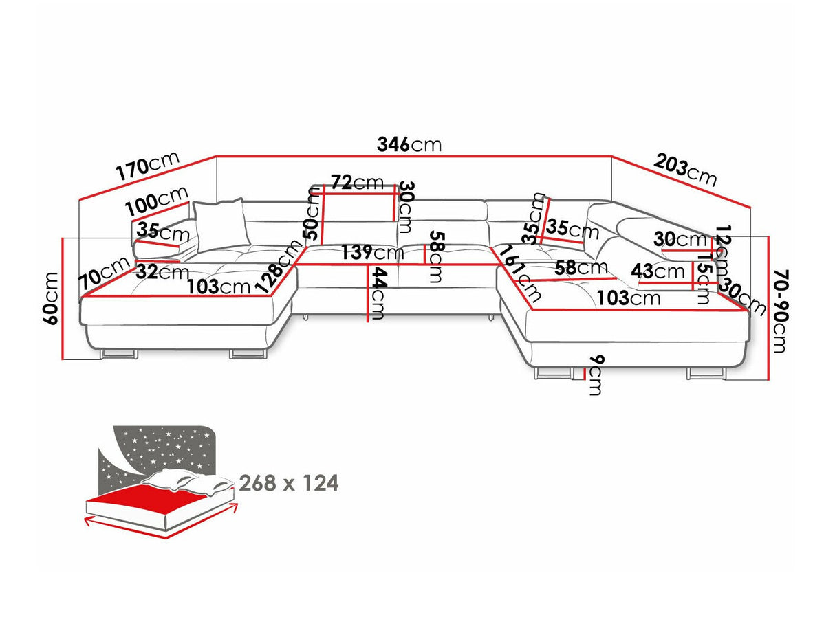 Sarokkanapé Narożnik TOREZIO BIS, Szín: Manila 35, Változatok: Jobbos