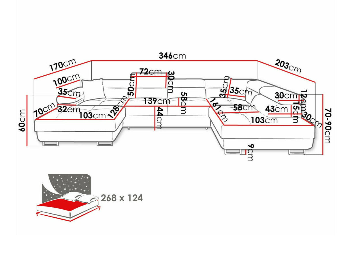 Sarokkanapé Narożnik TOREZIO BIS, Szín: Soft 017 + Lux 05, Változatok: Balos