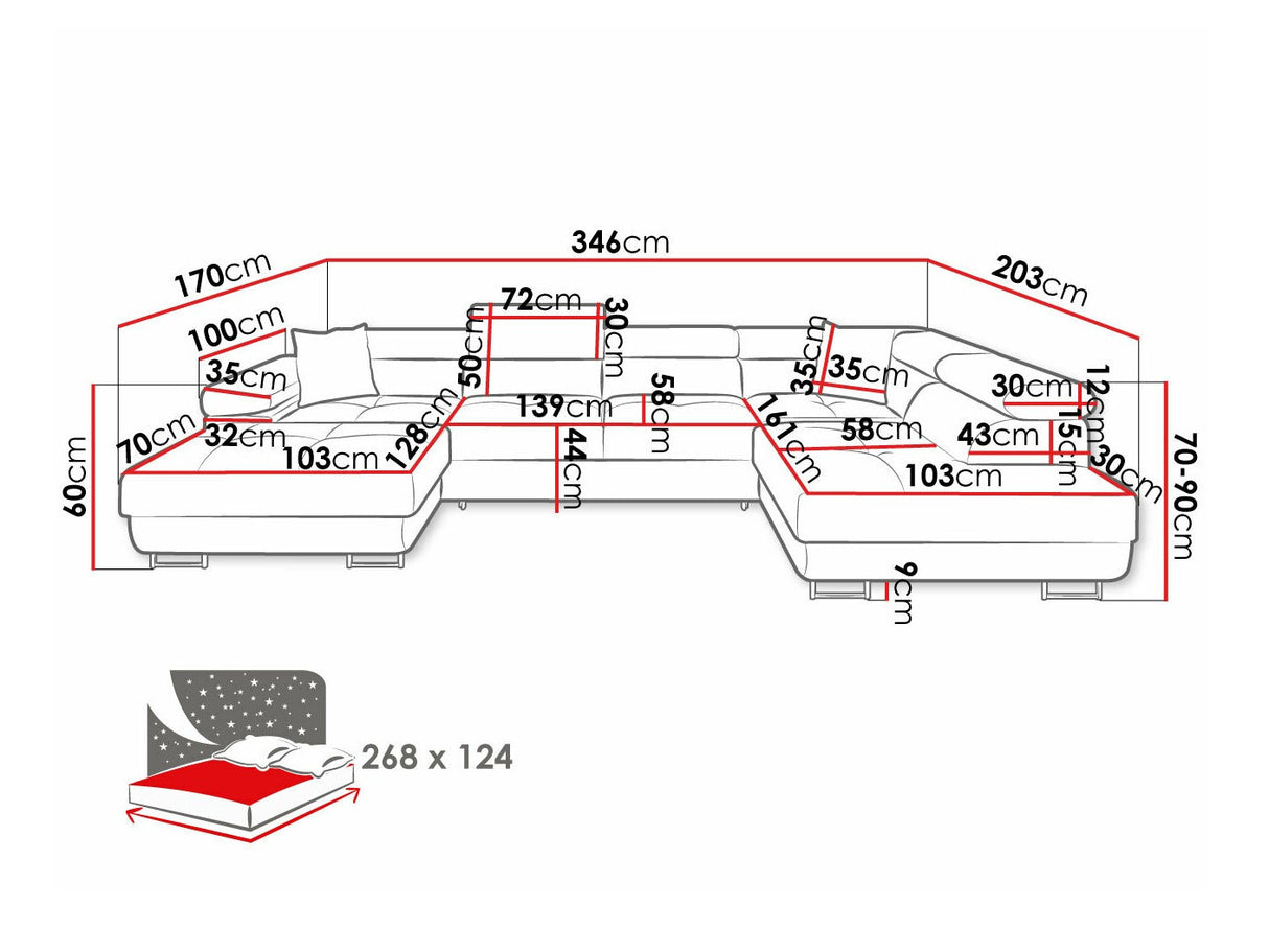 Sarokkanapé Narożnik TOREZIO BIS, Szín: Manila 02, Változatok: Balos