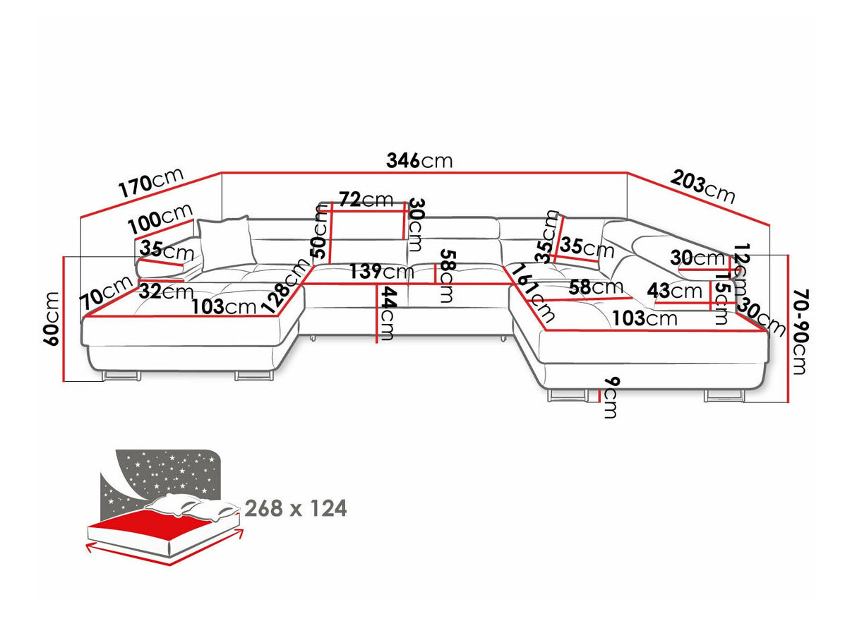 Sarokkanapé Narożnik TOREZIO BIS, Szín: Lux 05, Változatok: Balos