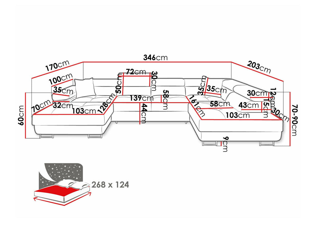 Sarokkanapé Narożnik TOREZIO BIS, Szín: Poso 14, Változatok: Jobbos