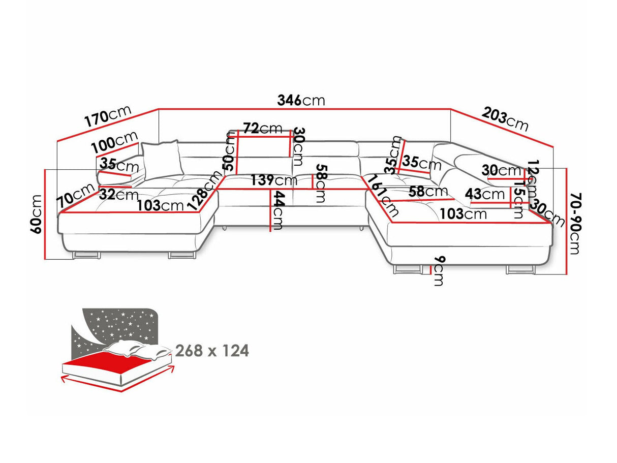 Sarokkanapé Narożnik TOREZIO BIS, Szín: Poso 39, Változatok: Balos