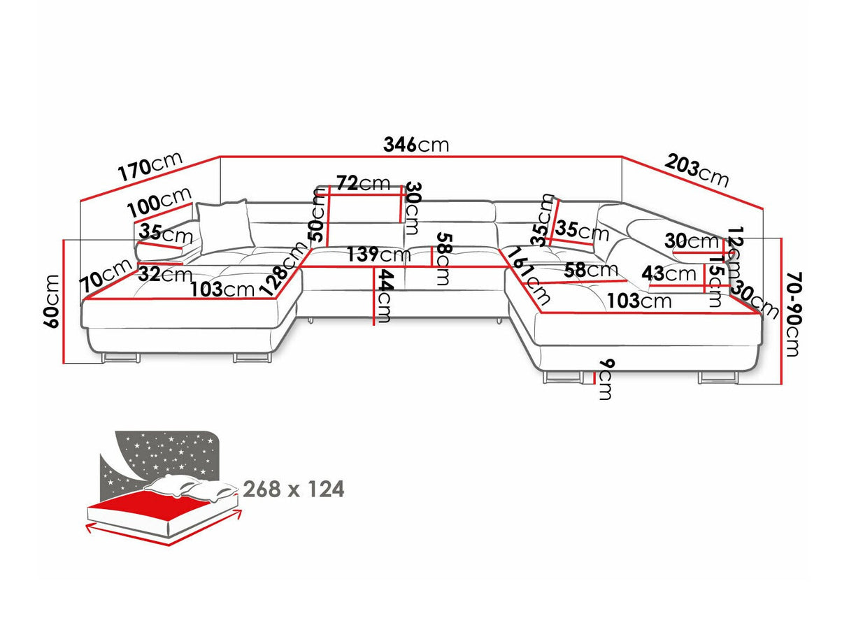 Sarokkanapé Narożnik TOREZIO BIS, Szín: Poso 39, Változatok: Jobbos