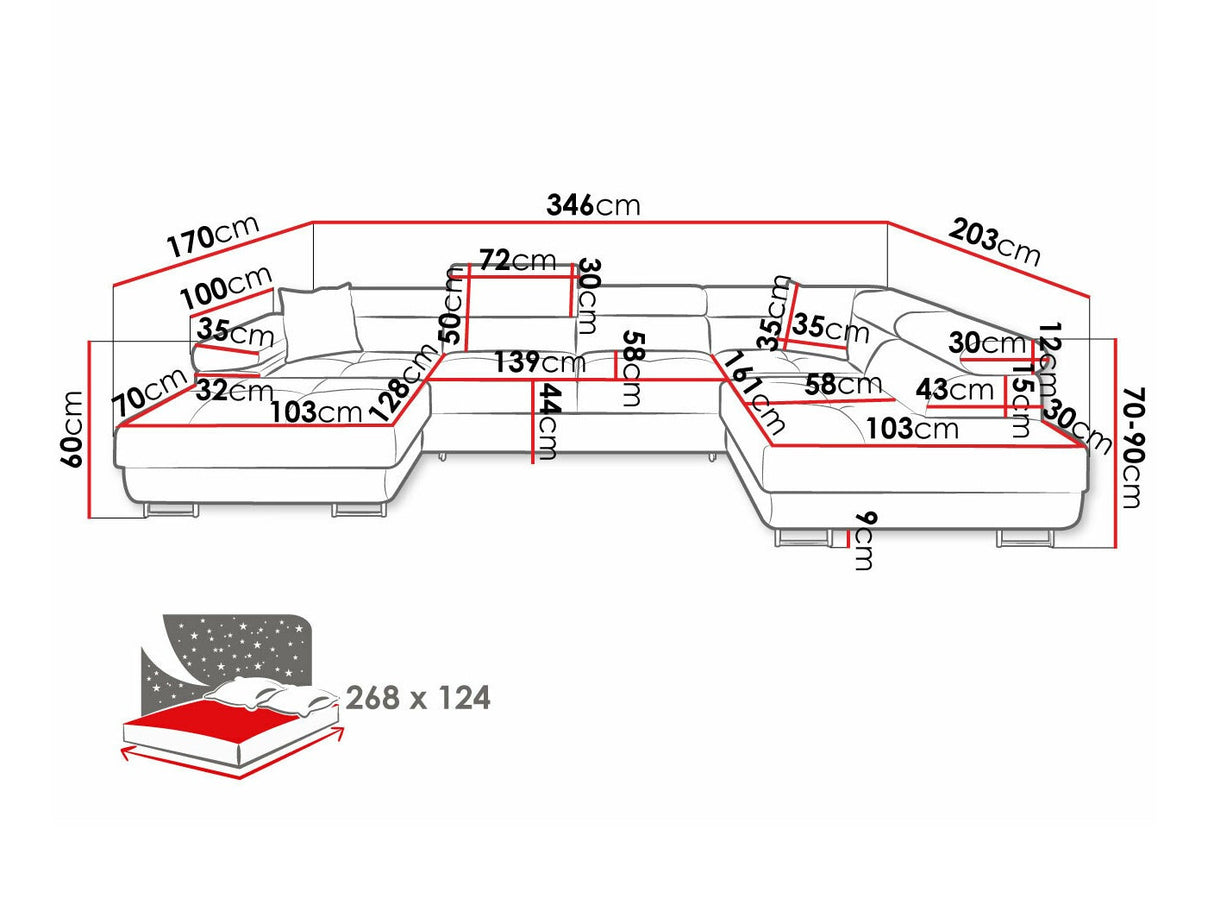 Sarokkanapé Narożnik TOREZIO BIS, Szín: Poso 135, Változatok: Balos