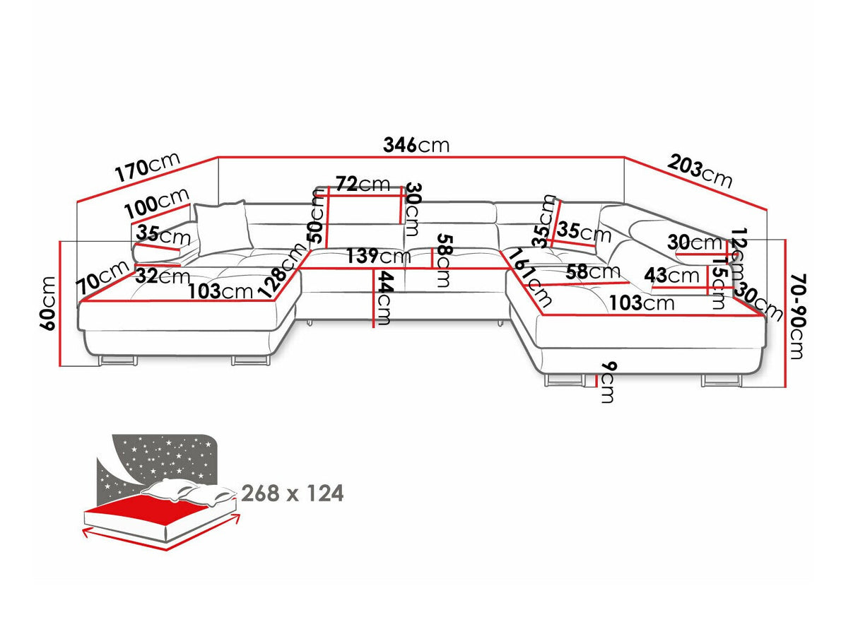 Sarokkanapé Narożnik TOREZIO BIS, Szín: Poso 135, Változatok: Jobbos
