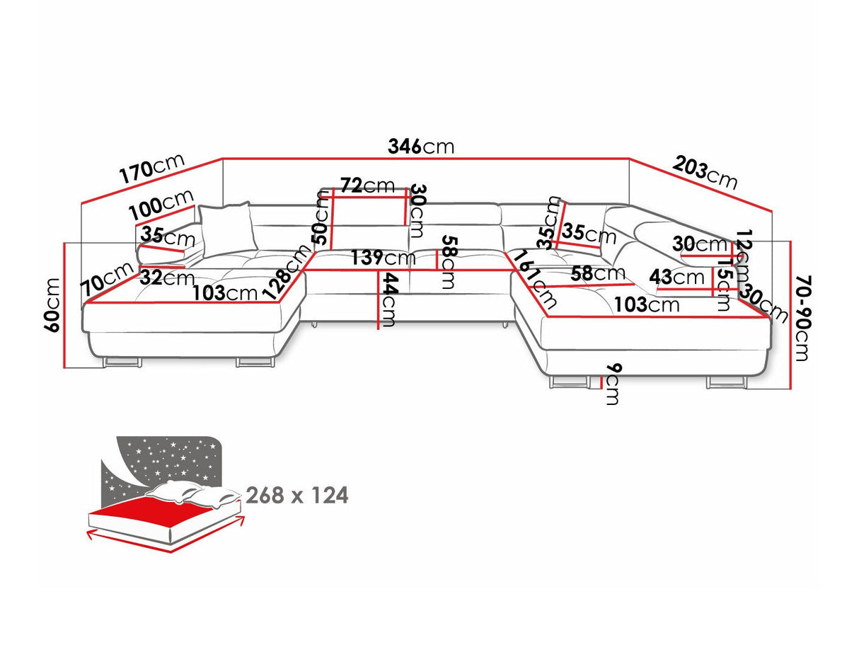 Sarokkanapé Narożnik TOREZIO BIS, Szín: Poso 47, Változatok: Jobbos