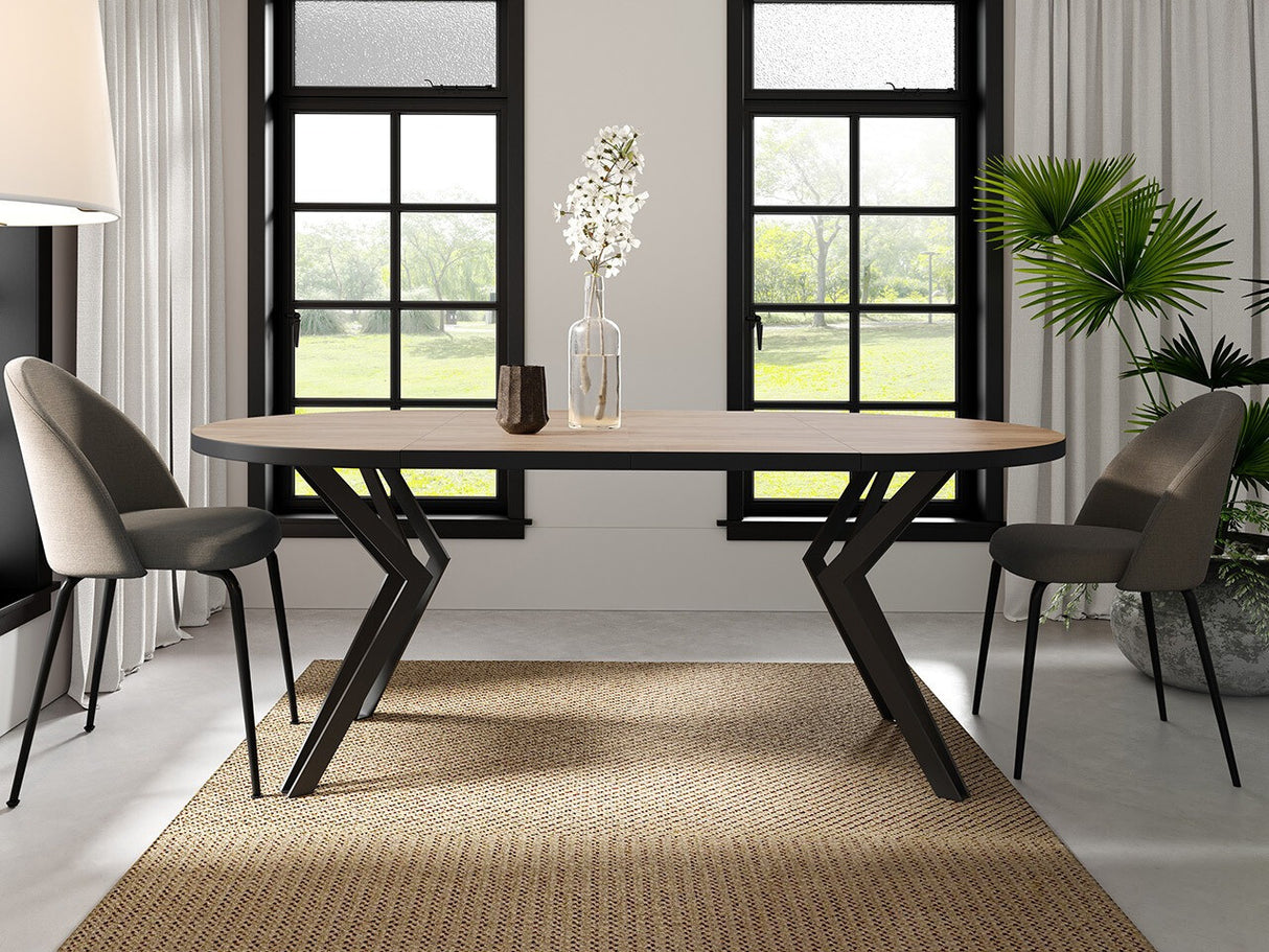 Asztal Stół RANDI 100, Szín: Kézműves aranytölgy + Fekete