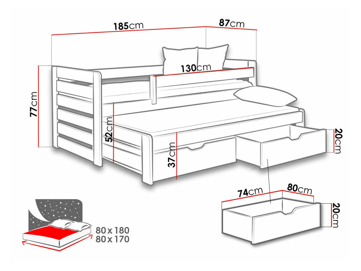 Ágy TOMASZ II 80 (Catalonia 80), Szín: Fehér