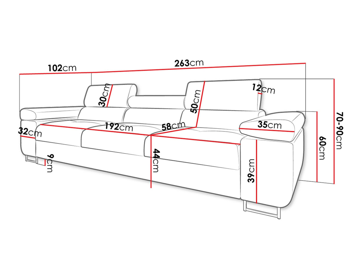 Kanapé Kanapé TOREZIO 3, Szín: Soft 066 + Lux 03