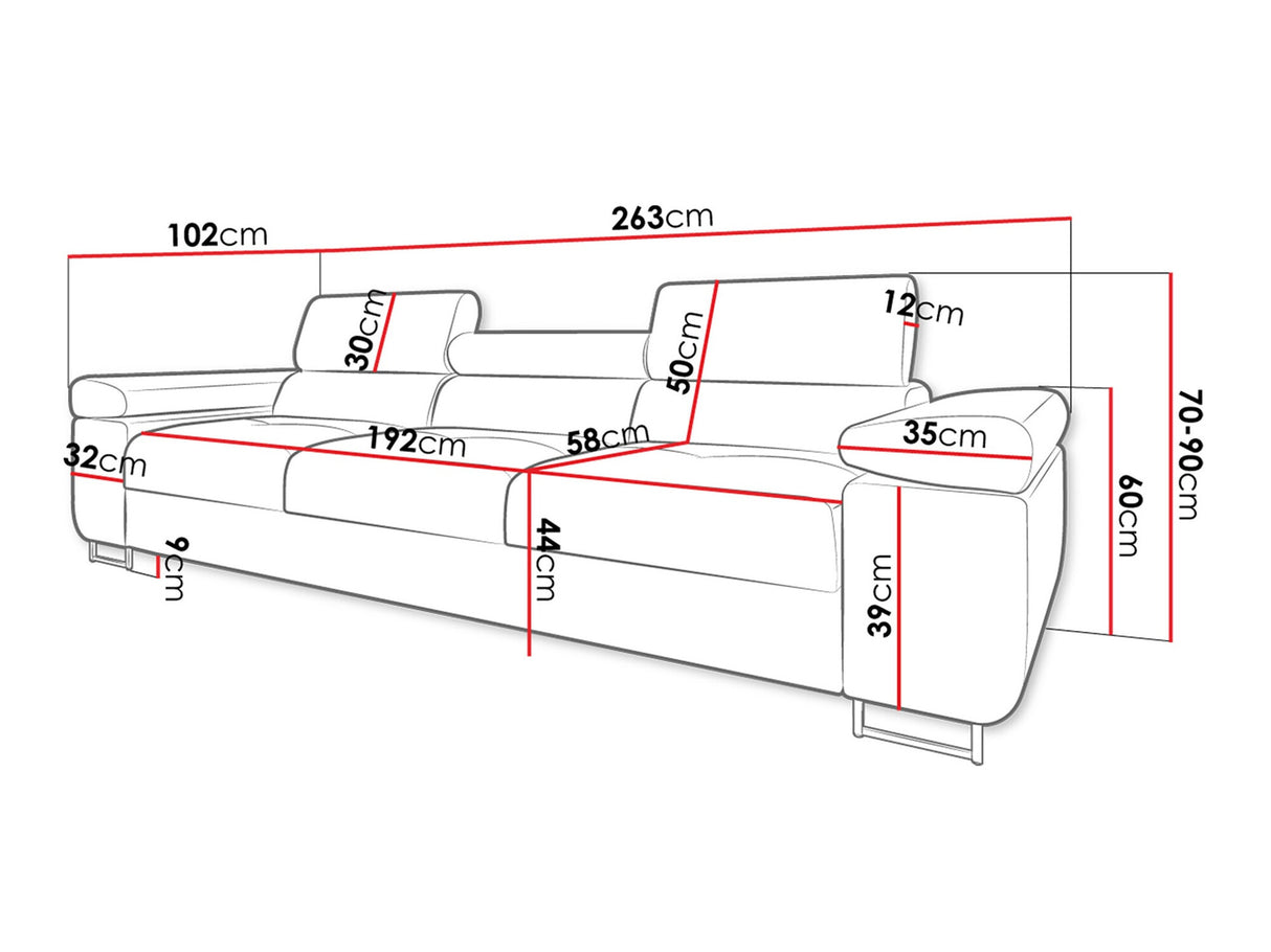 Kanapé Kanapé TOREZIO 3, Szín: Poso 100