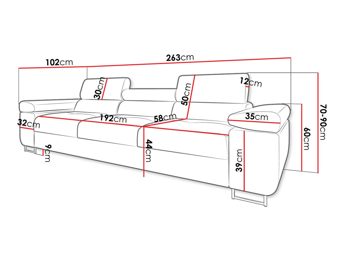 Kanapé Kanapé TOREZIO 3, Szín: Poso 135
