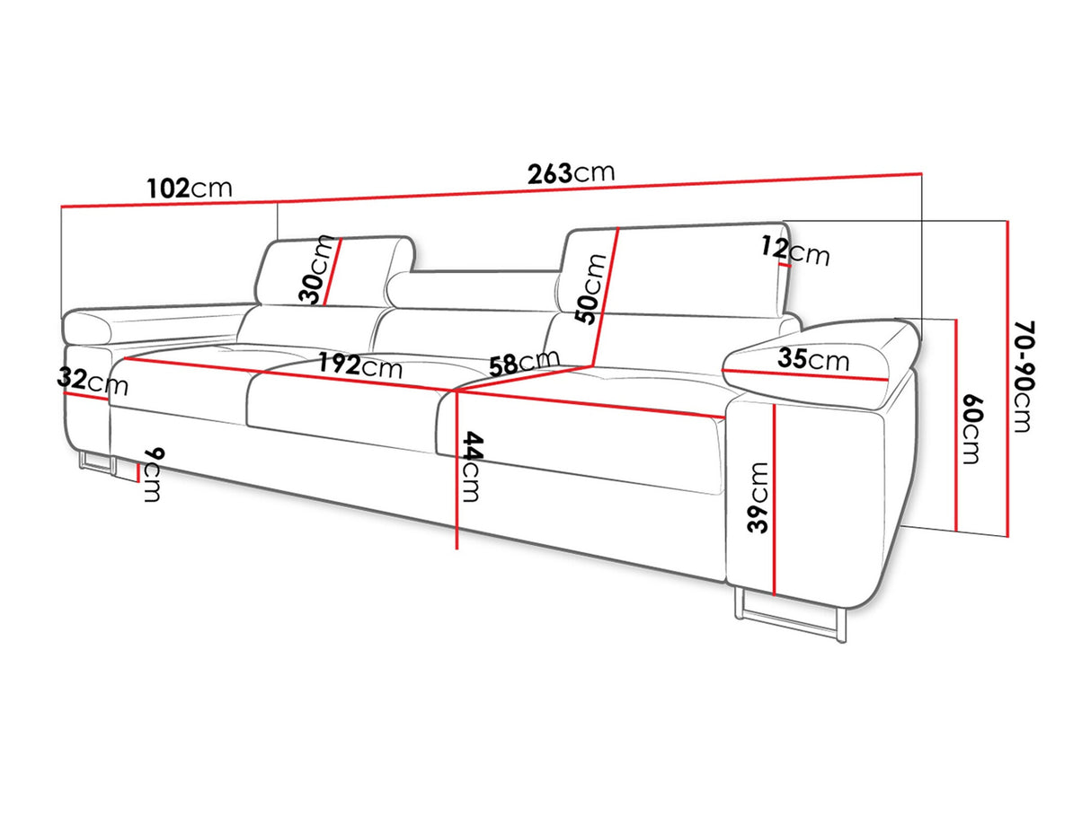 Kanapé Kanapé TOREZIO 3, Szín: Poso 47