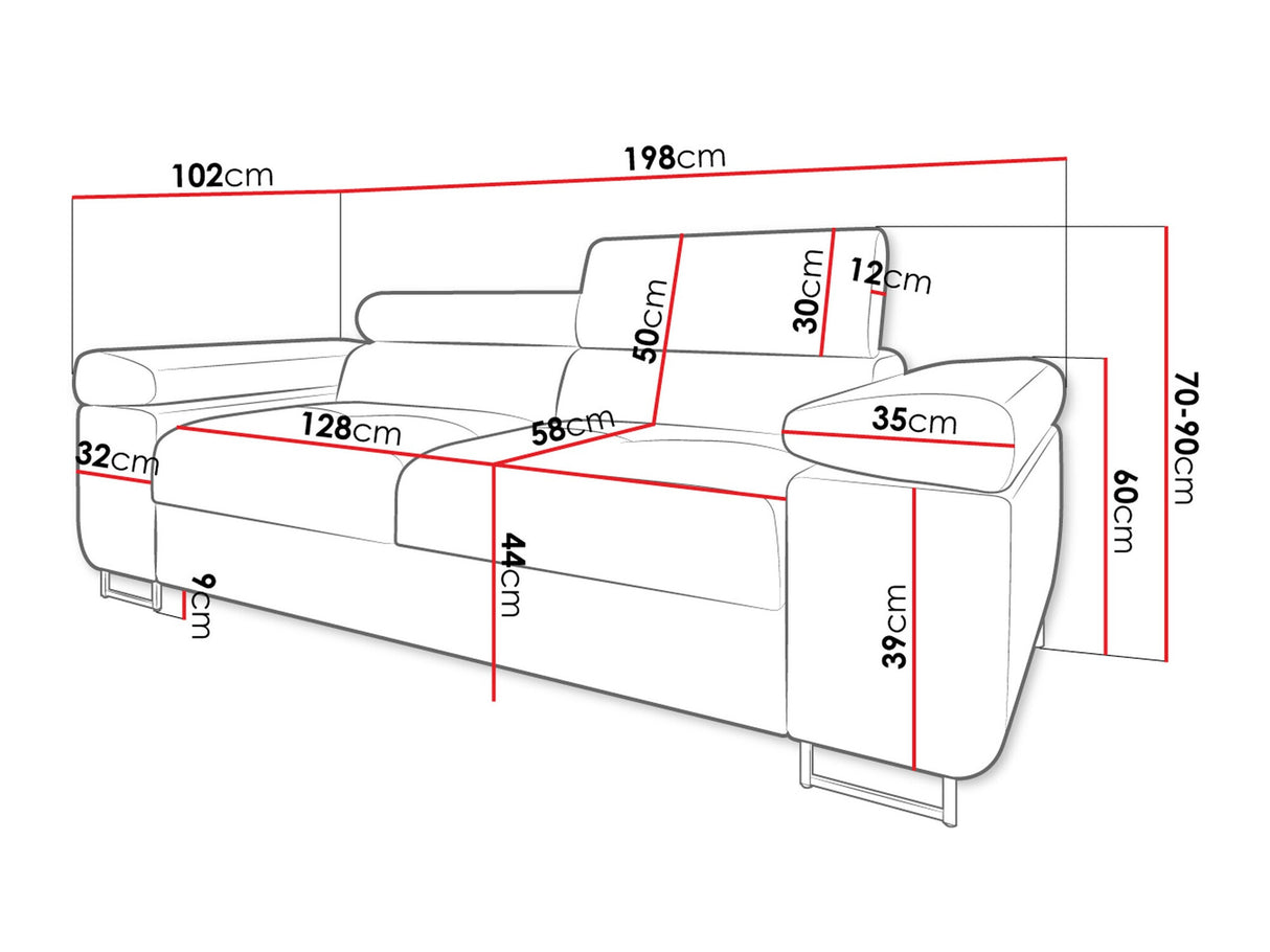 Kanapé Kanapé TOREZIO 2, Szín: Poso 100