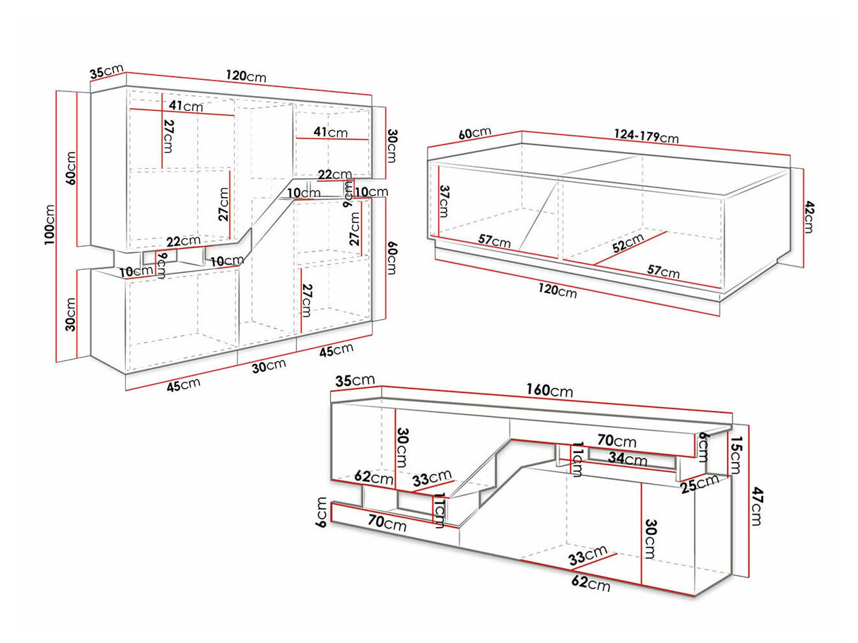 Nappali szett Meble CEELIAS I, Szín: Wotan tölgy + Antracit