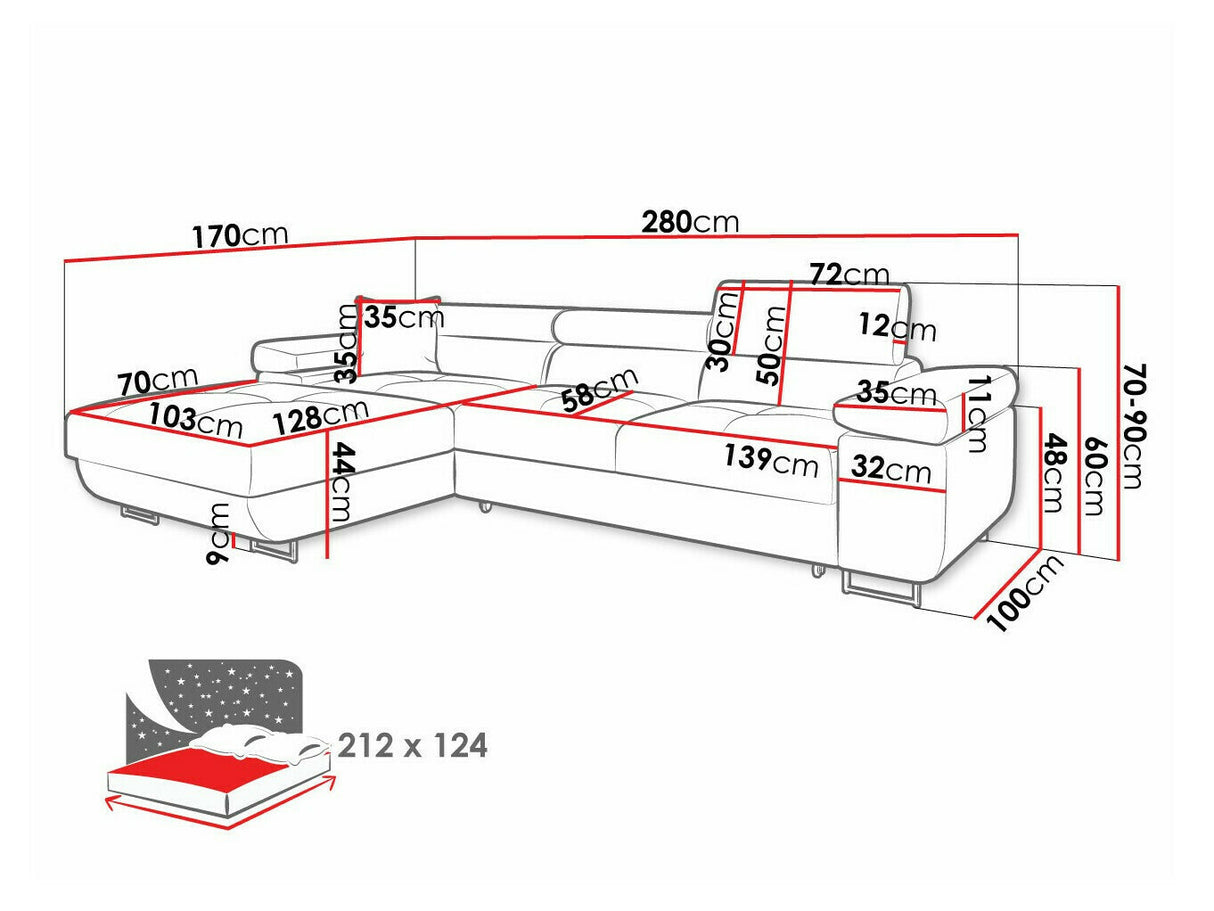 Sarokkanapé Narożnik TOREZIO MINI, Szín: Poso 100, Változatok: Balos