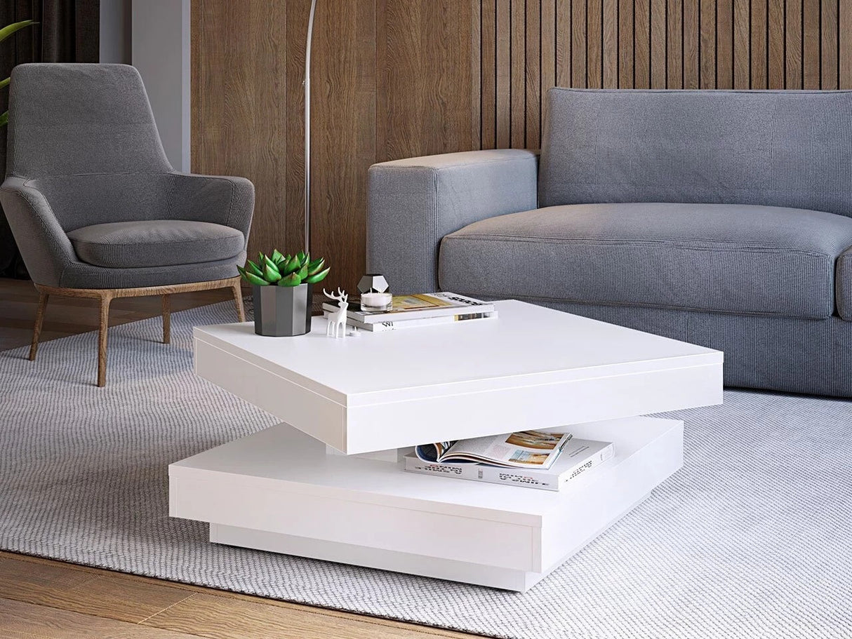 Kihajtható dohányzóasztal Nenani (Druzjan), Szín: Fehér