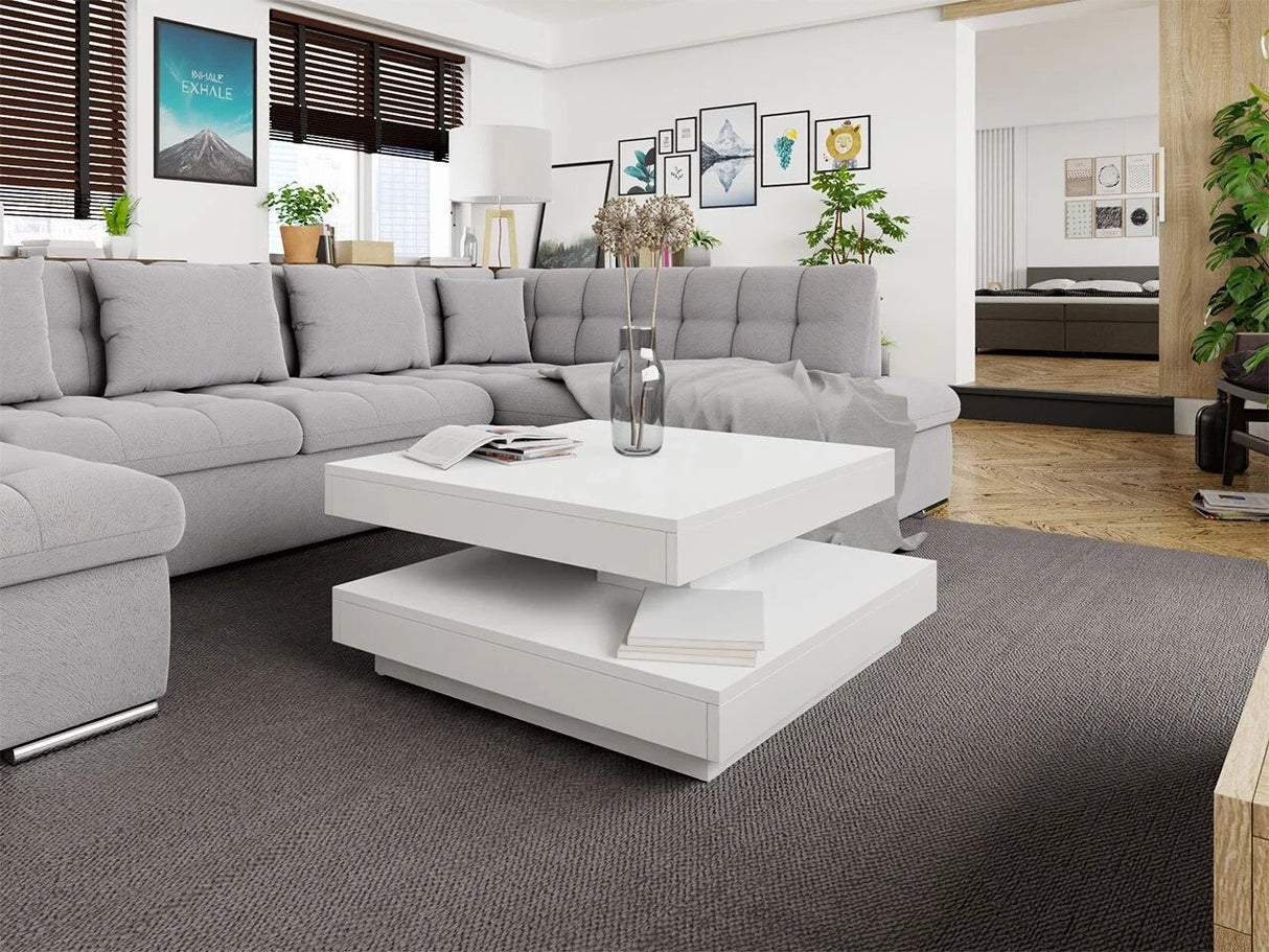 Kihajtható dohányzóasztal Nenani (Druzjan), Szín: Fehér