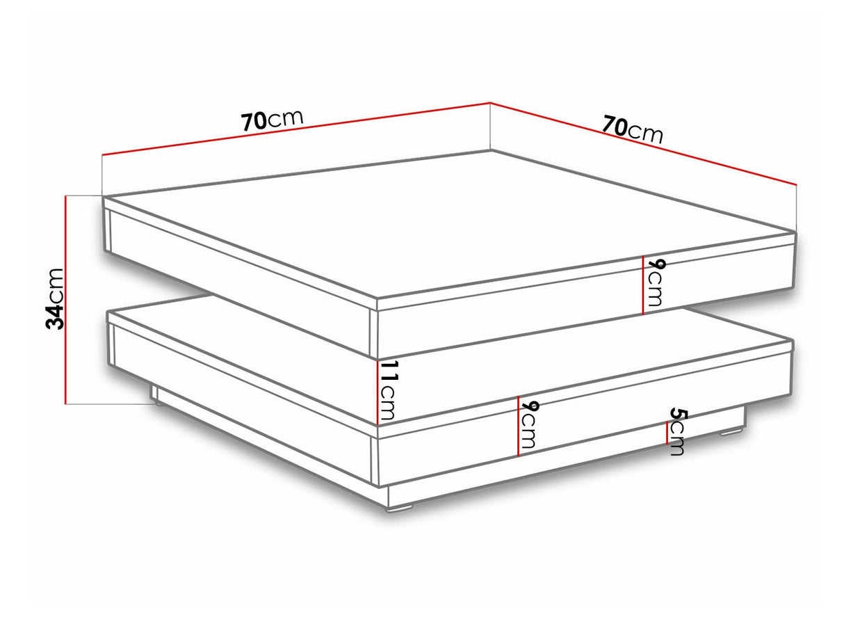 Kihajtható dohányzóasztal Nenani (Druzjan), Szín: Fehér