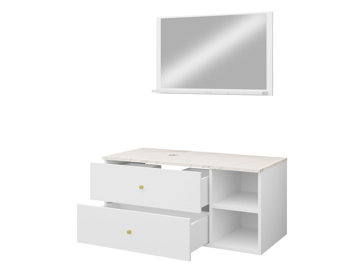 Fürdőszoba garnitúra Meble łazienkowe KERTOS I, Szín: Fehér, Mosdókagyló: Nem