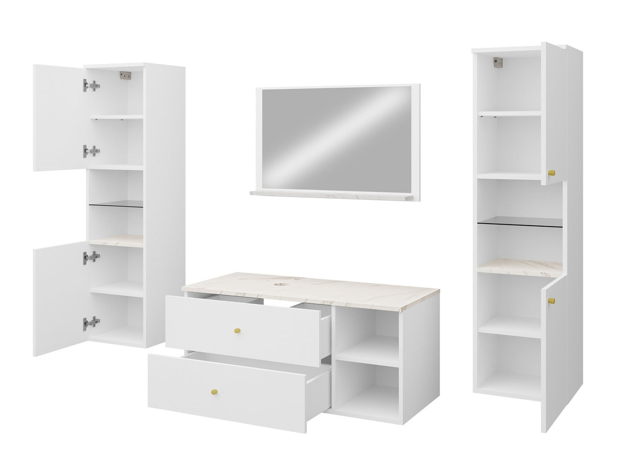 Fürdőszoba garnitúra Meble łazienkowe KERTOS III, Szín: Fehér, Mosdókagyló: Igen