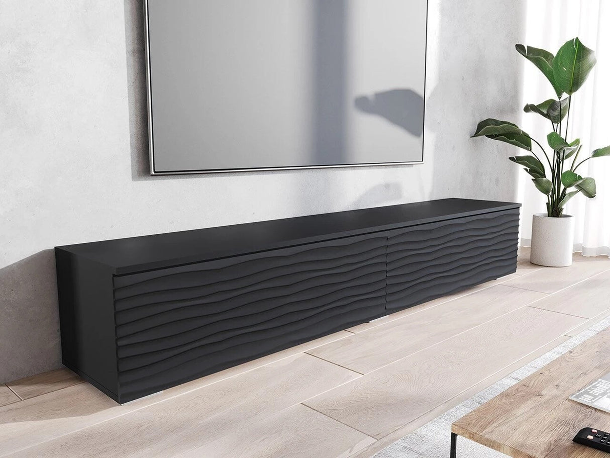 TV-állvány Szafka RTV D 180 Közepes sűrűségű farostlemez, Szín: Grafit + Fekete, Led világítás: Nem