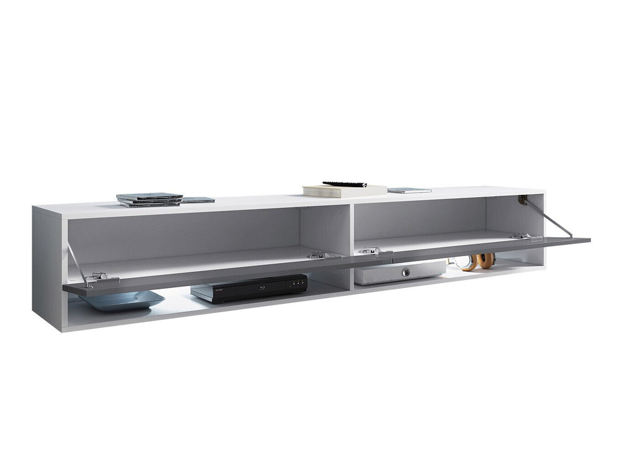 TV-állvány Lowboard A180 (Adenik 180), Led világítás: Igen, Szín: Fekete + Grafit