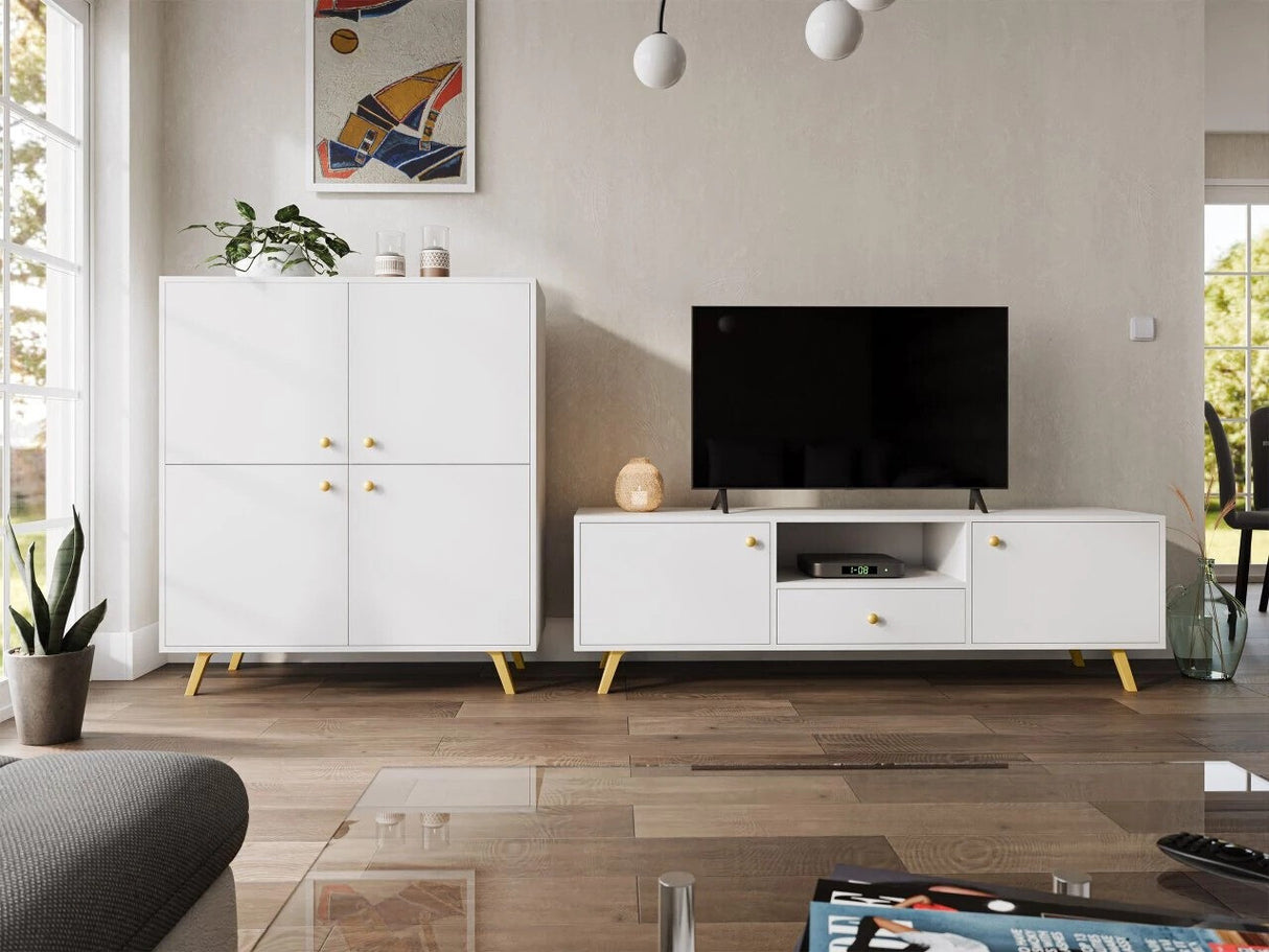 Szekrény Komoda SIENA D4, Szín: Fehér