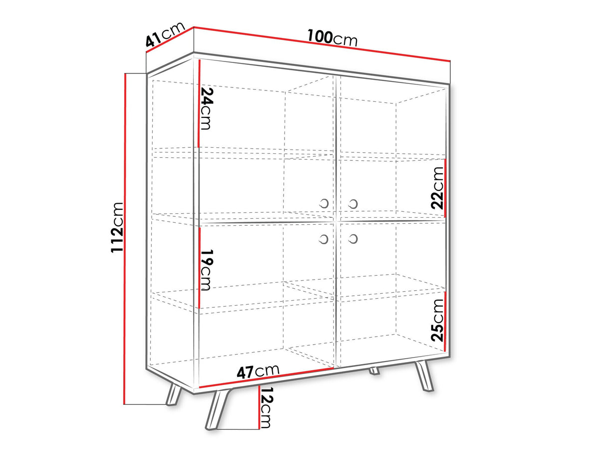 Szekrény Komoda SIENA D4, Szín: Fekete