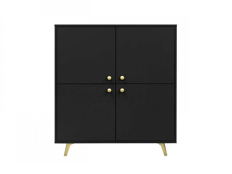 Szekrény Komoda SIENA D4, Szín: Fekete