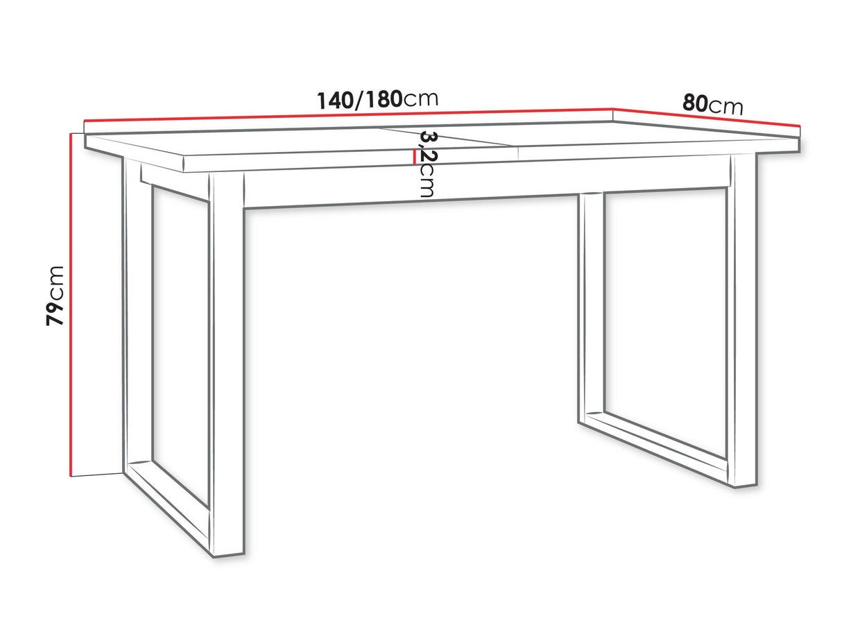Asztal Stół IKON 3 LAMINAT, Szín: Fehér + Fekete