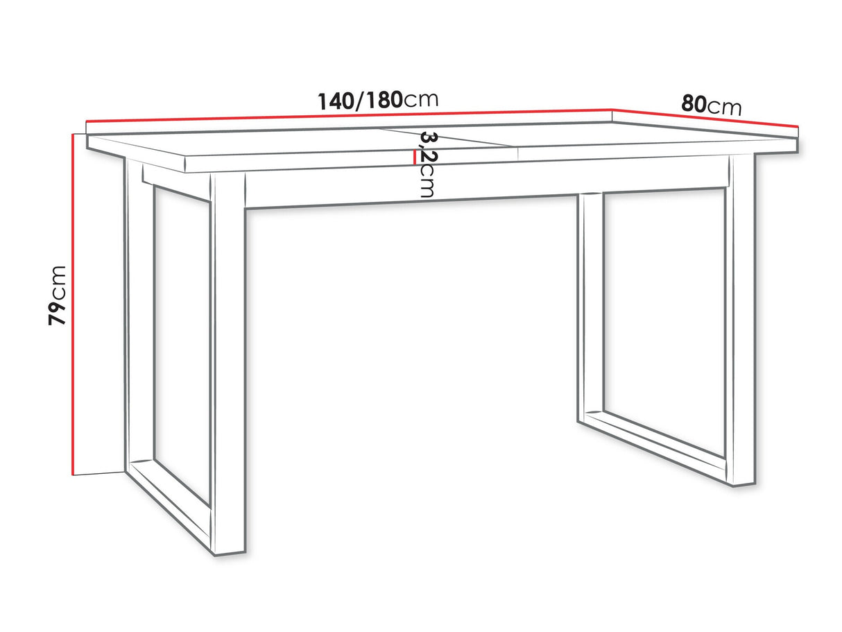 Asztal Stół IKON 3 LAMINAT, Szín: Artisan tölgy + Fekete